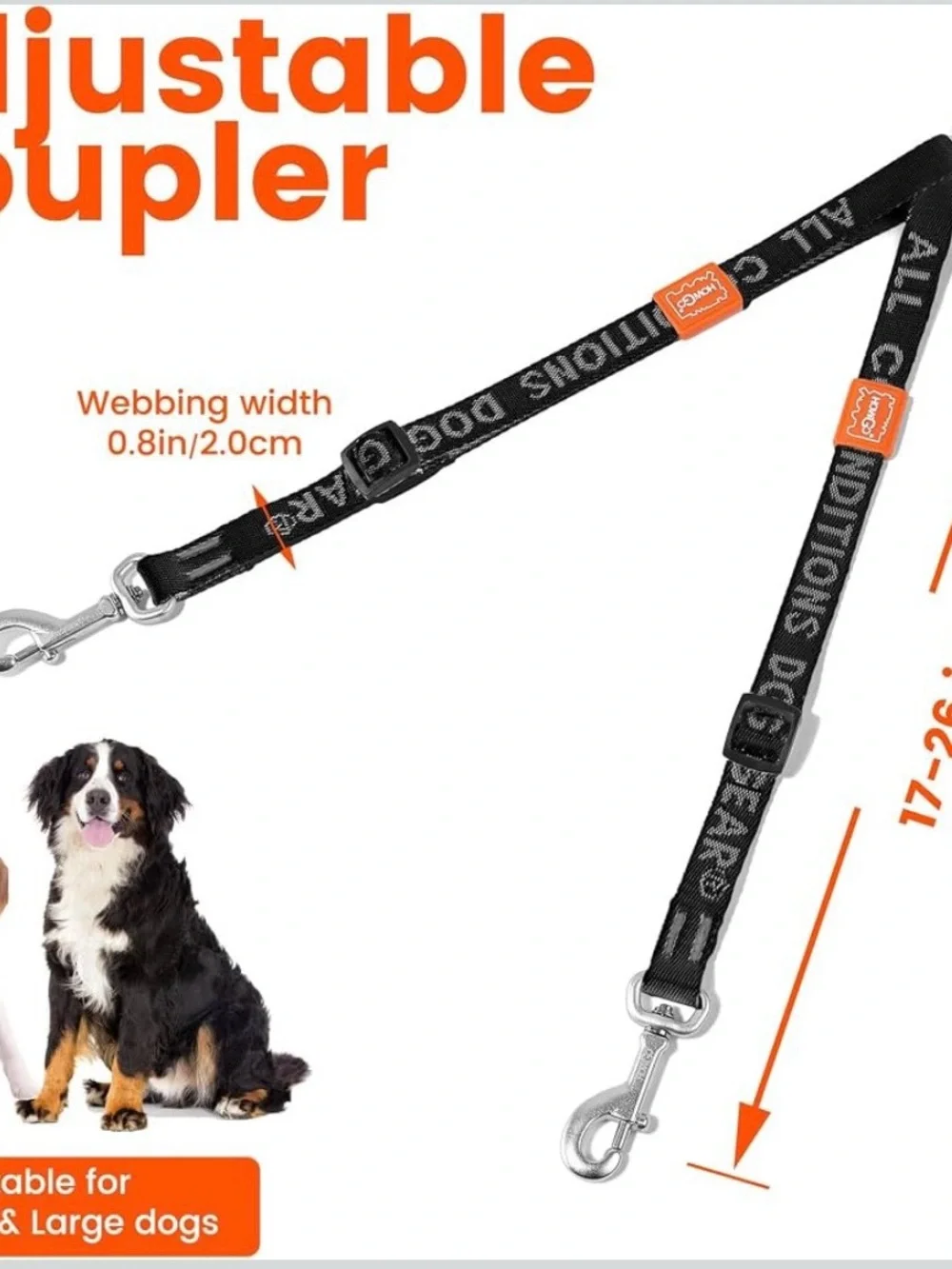HOWGO Double Dog Leash, Tangle-Free 360 Swivel (Black, Pro M-L Splitter) Individ